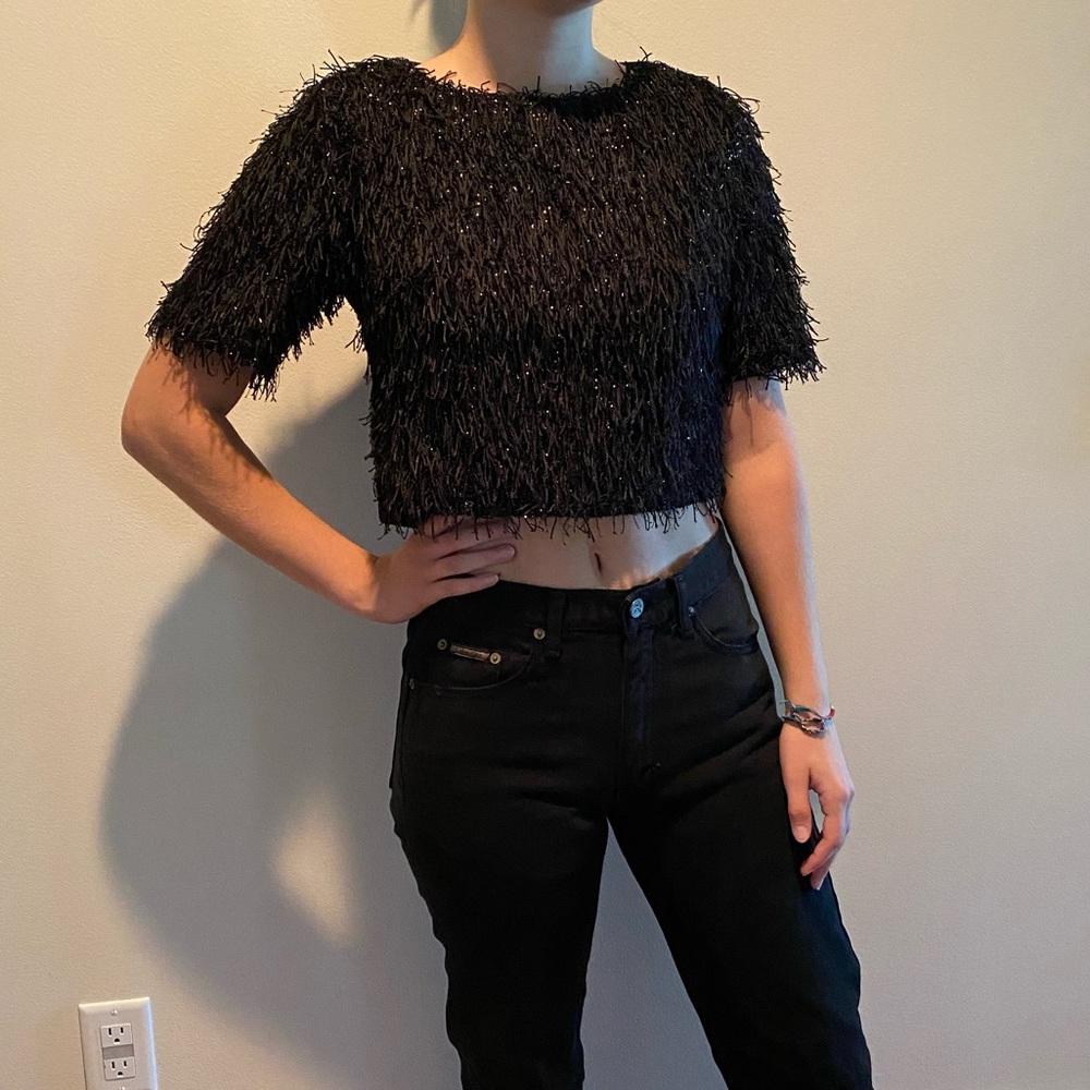 Gracia Sparkle Fringe Crop top!!!!!!!